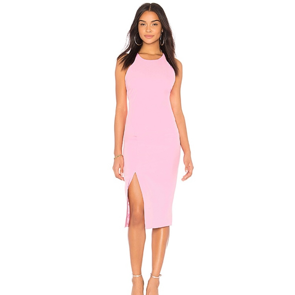 Bardot low black dress in pink